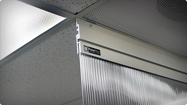 ceiling mounted air flow containment panels