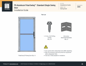Image of P5 Aluminum PolarSwing Standard Single Swing Door Installation Guide