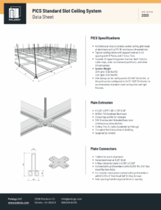 Image of PICS Standard Slot Ceiling System Data Sheet