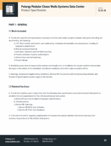 Image of Polargy Modular Chase Walls Systems Data Center Product Specification