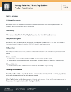Image of Polargy PolarPlex Rack Top Baffles Product Specification